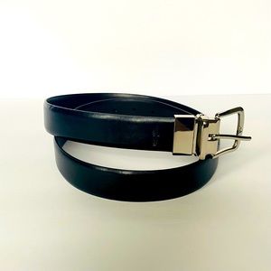 Dockers Reversible Swivel-Buckle Belt brown black chrome buckle leather Sz 34/85